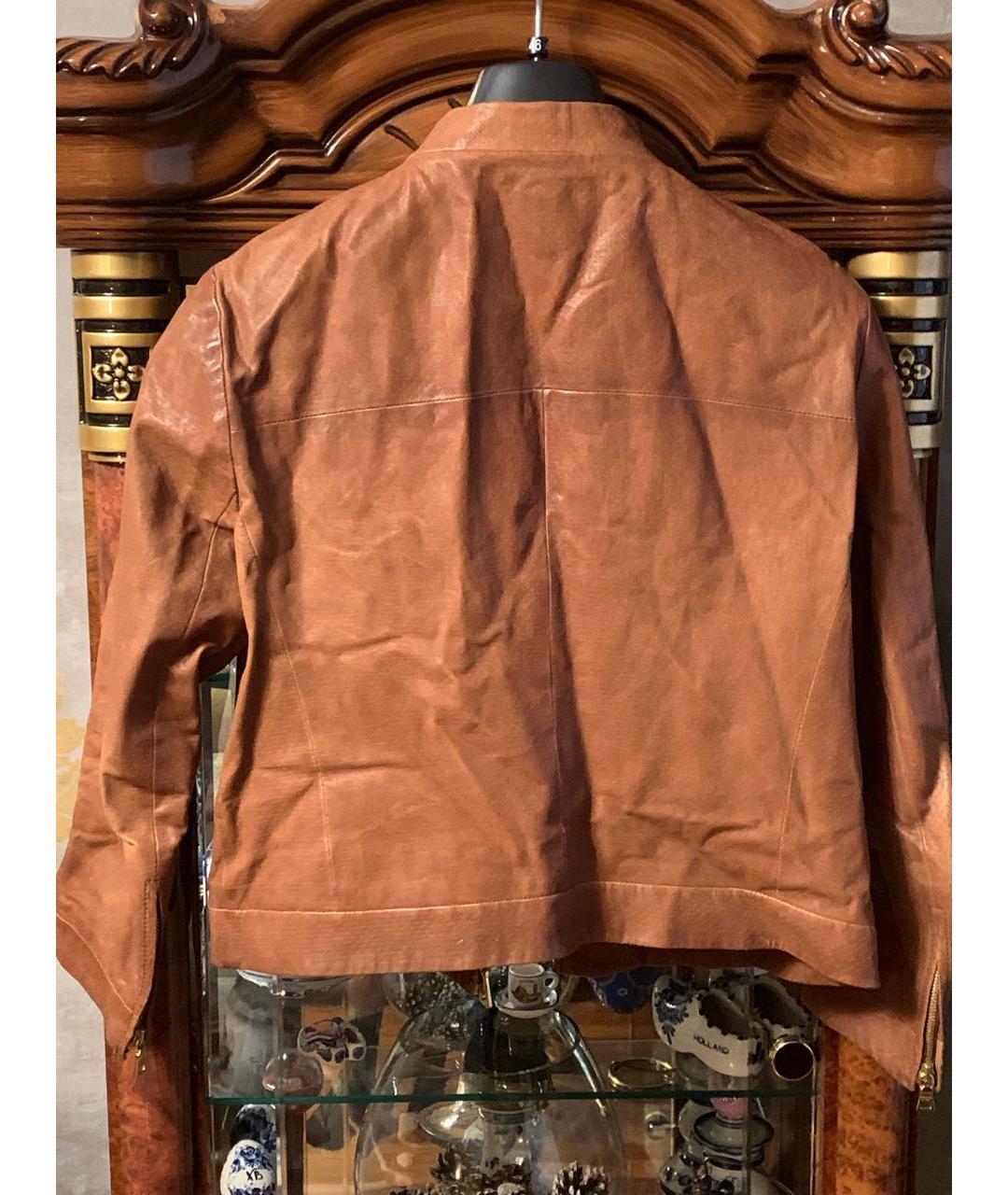 PRADA Коричневая кожаная куртка, фото 2