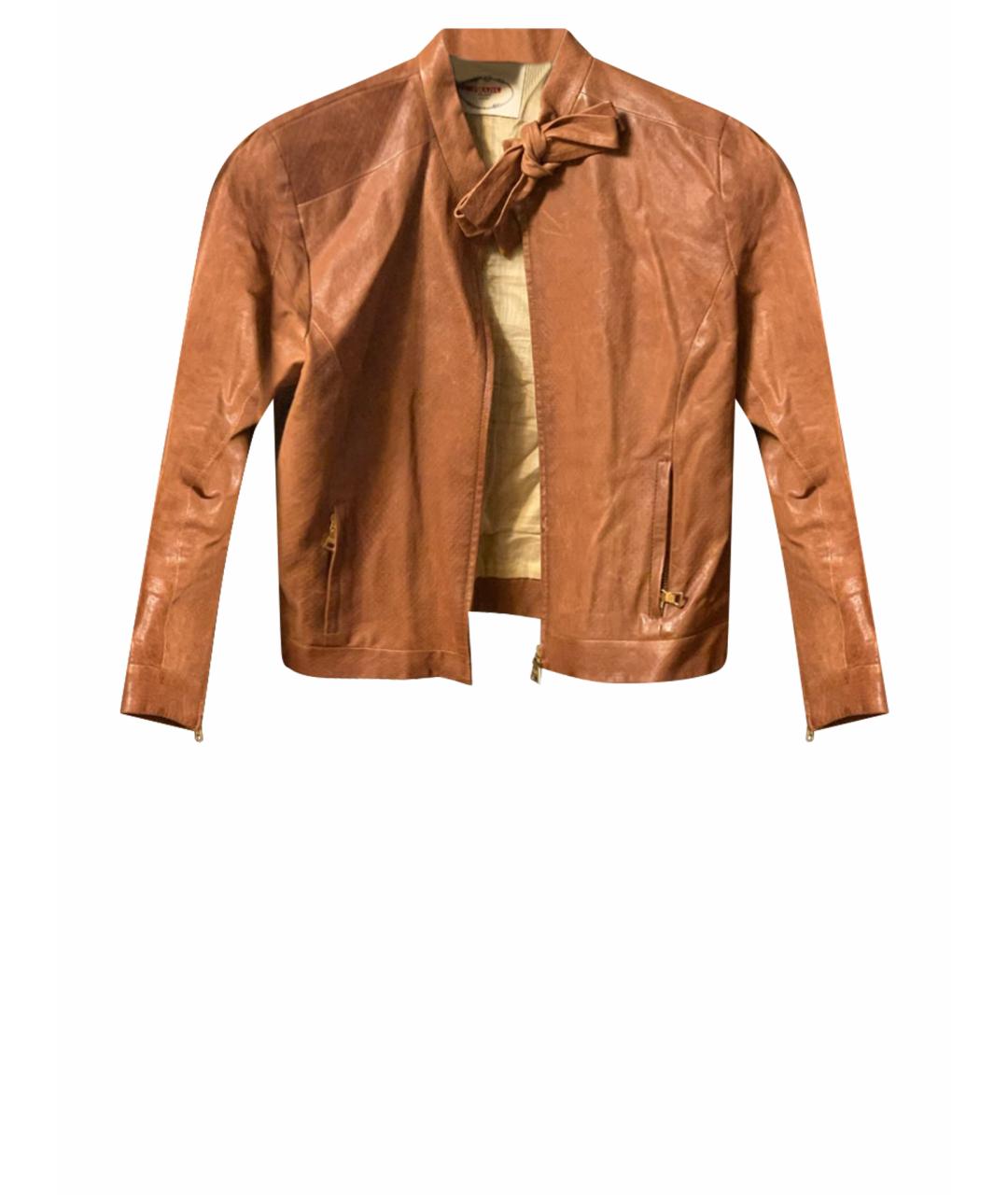 PRADA Коричневая кожаная куртка, фото 1