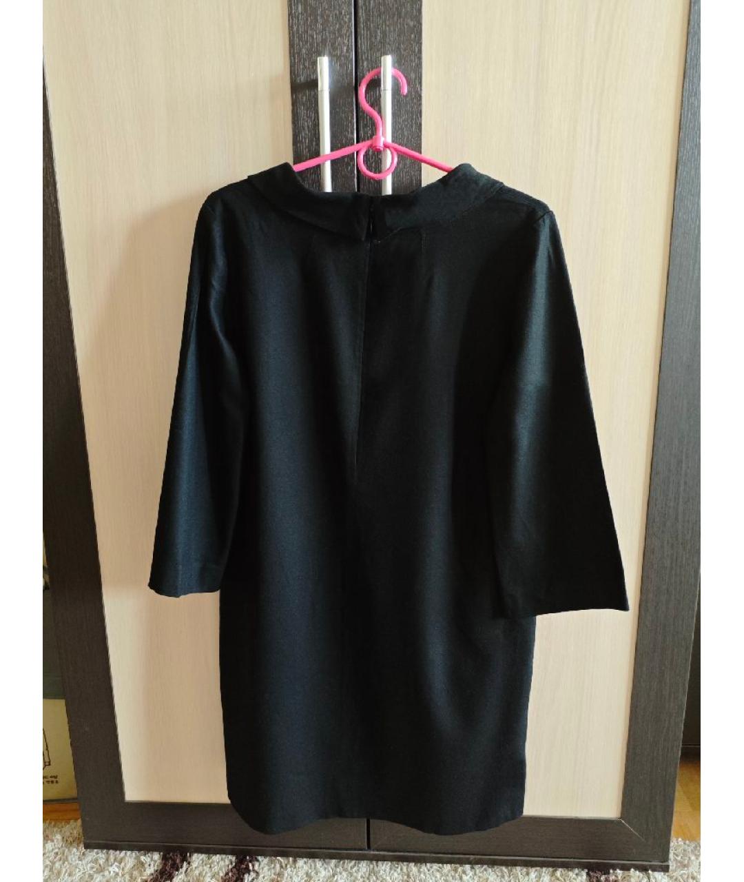 THEORY Черное шерстяное повседневное платье, фото 2