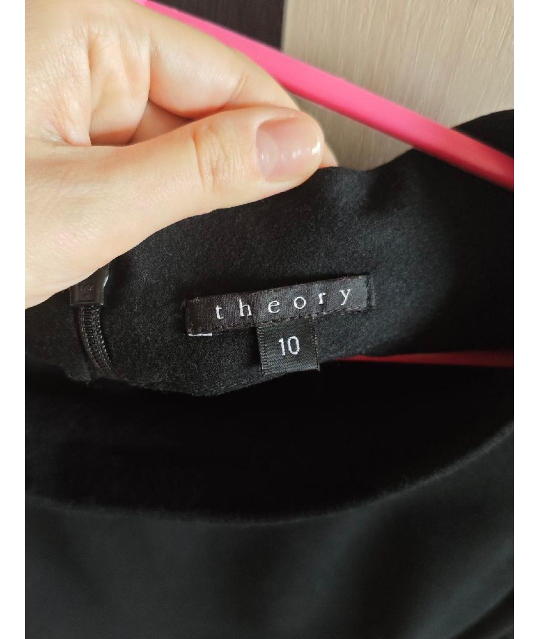 THEORY Черное шерстяное повседневное платье, фото 3