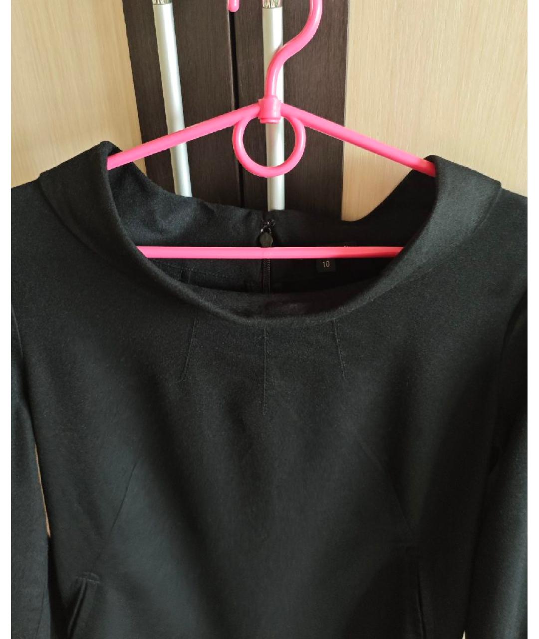 THEORY Черное шерстяное повседневное платье, фото 5