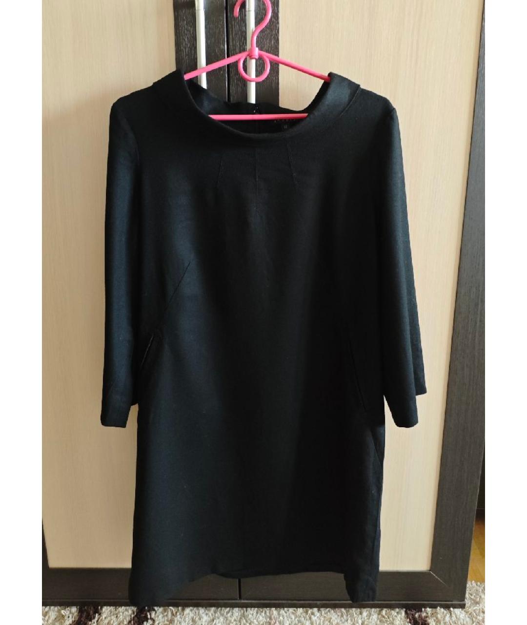 THEORY Черное шерстяное повседневное платье, фото 7