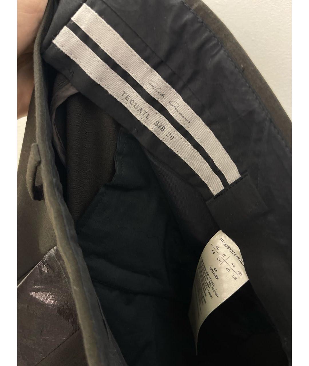 RICK OWENS Коричневые шерстяные классические брюки, фото 4