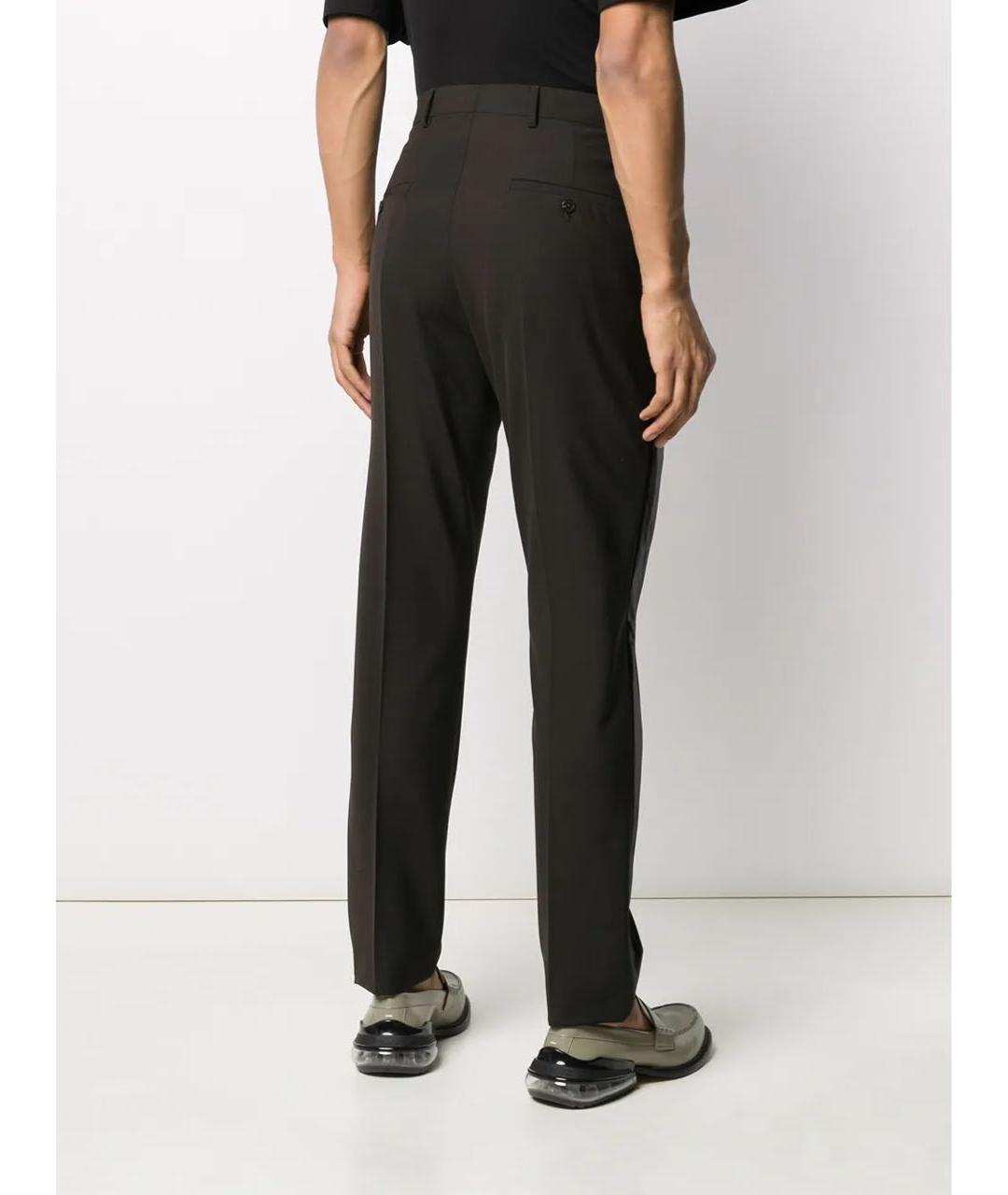 RICK OWENS Коричневые шерстяные классические брюки, фото 7