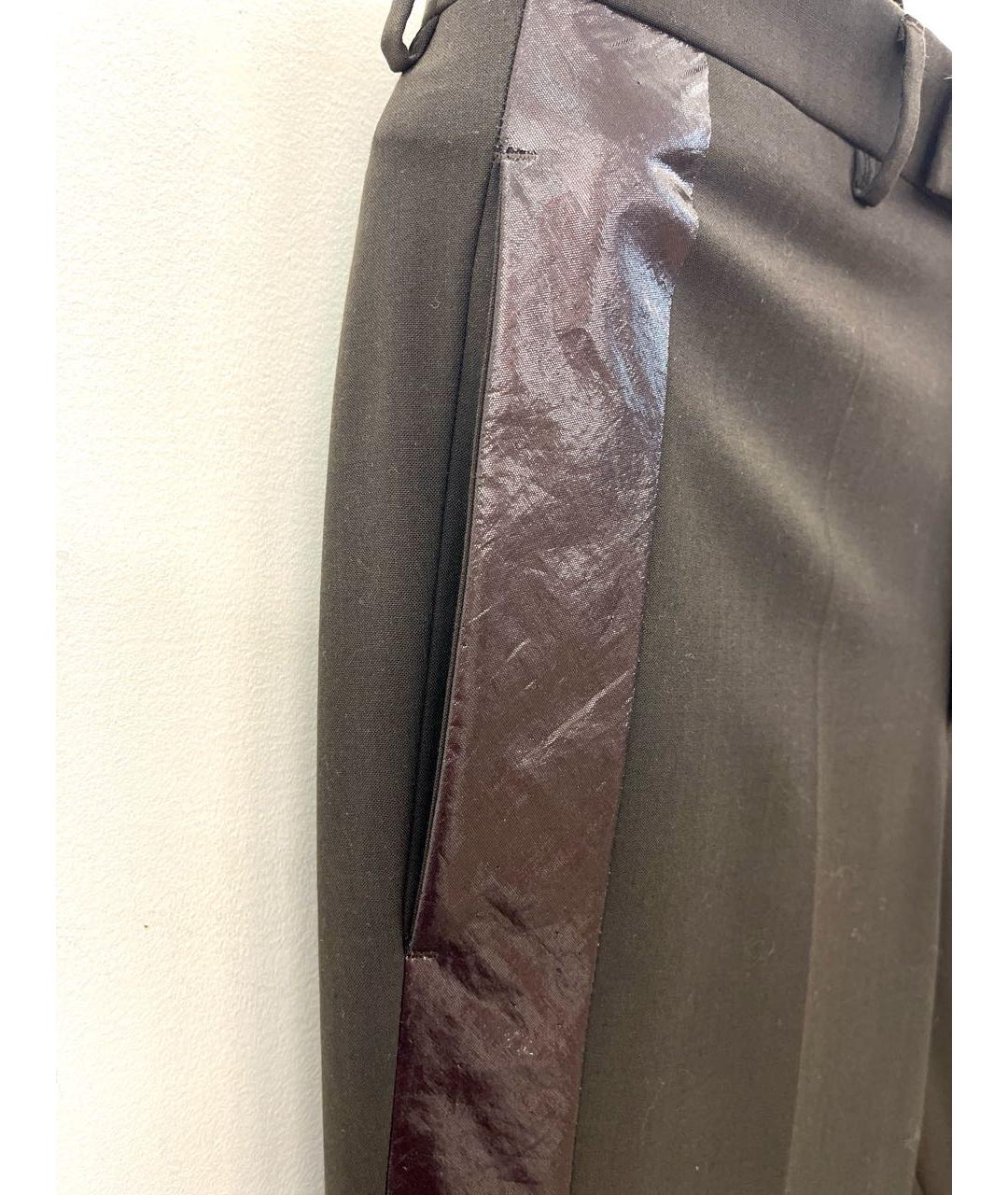 RICK OWENS Коричневые шерстяные классические брюки, фото 2