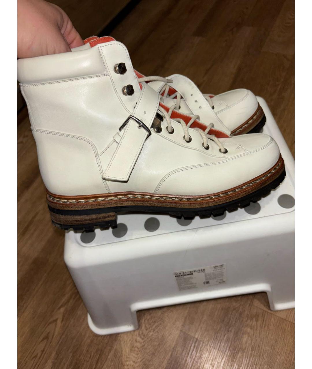 HERMES Белые кожаные ботинки, фото 7