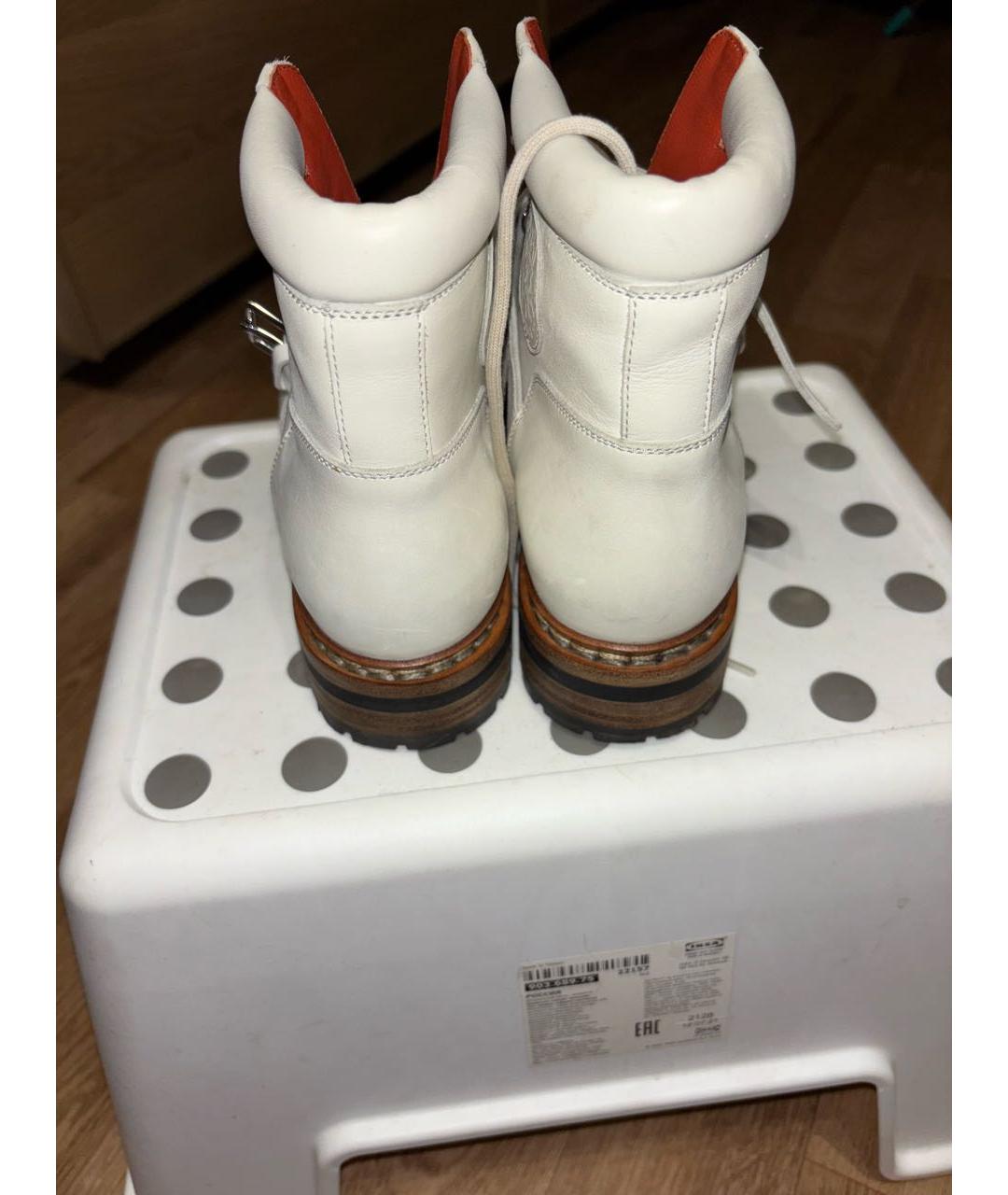 HERMES Белые кожаные ботинки, фото 4
