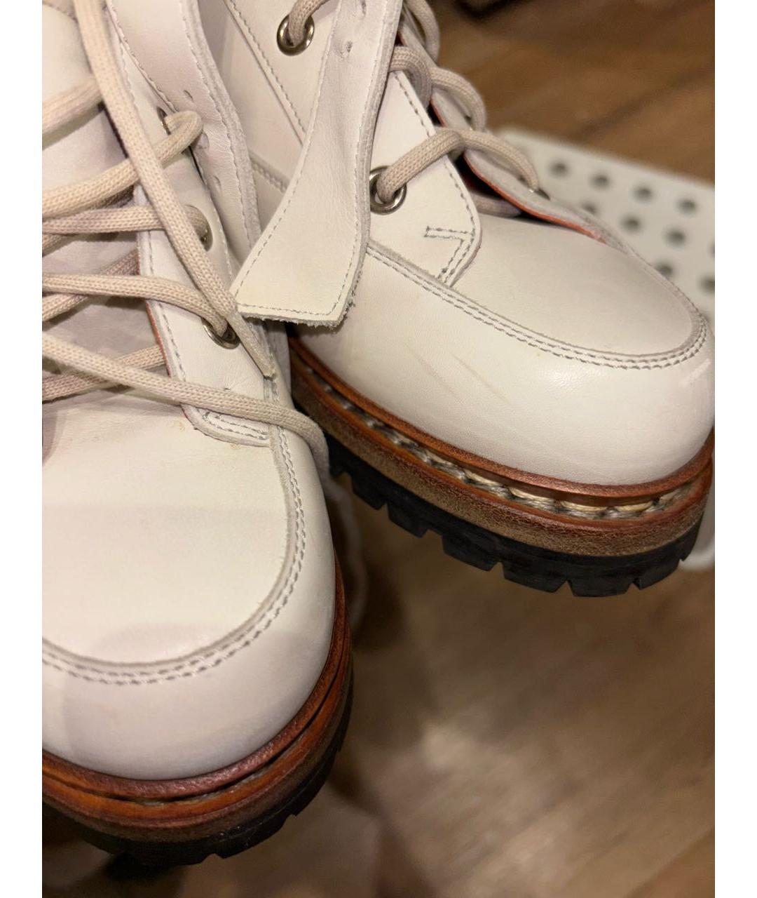 HERMES Белые кожаные ботинки, фото 3