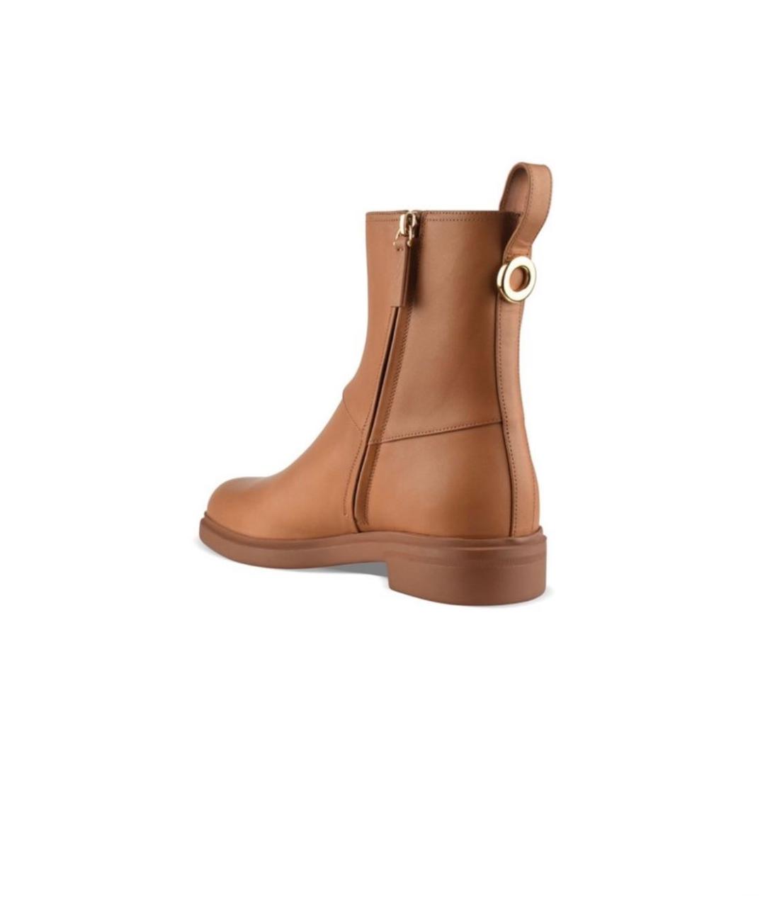 LORO PIANA Коричневые кожаные ботинки, фото 2