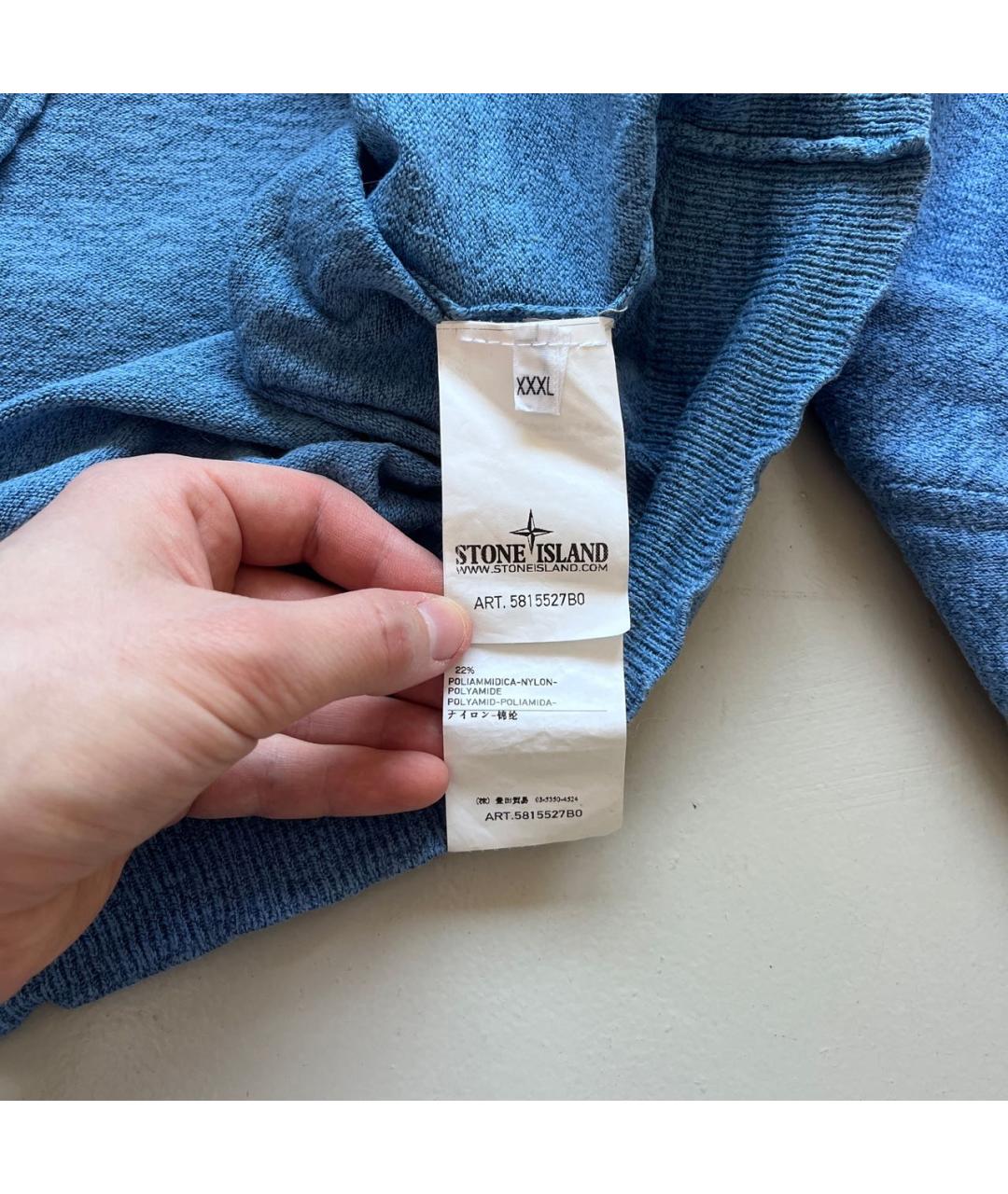 STONE ISLAND Синий хлопковый джемпер / свитер, фото 6
