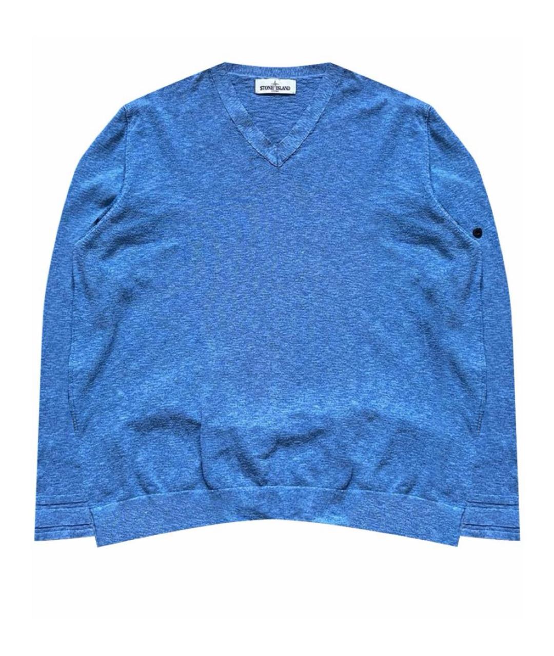 STONE ISLAND Синий хлопковый джемпер / свитер, фото 1