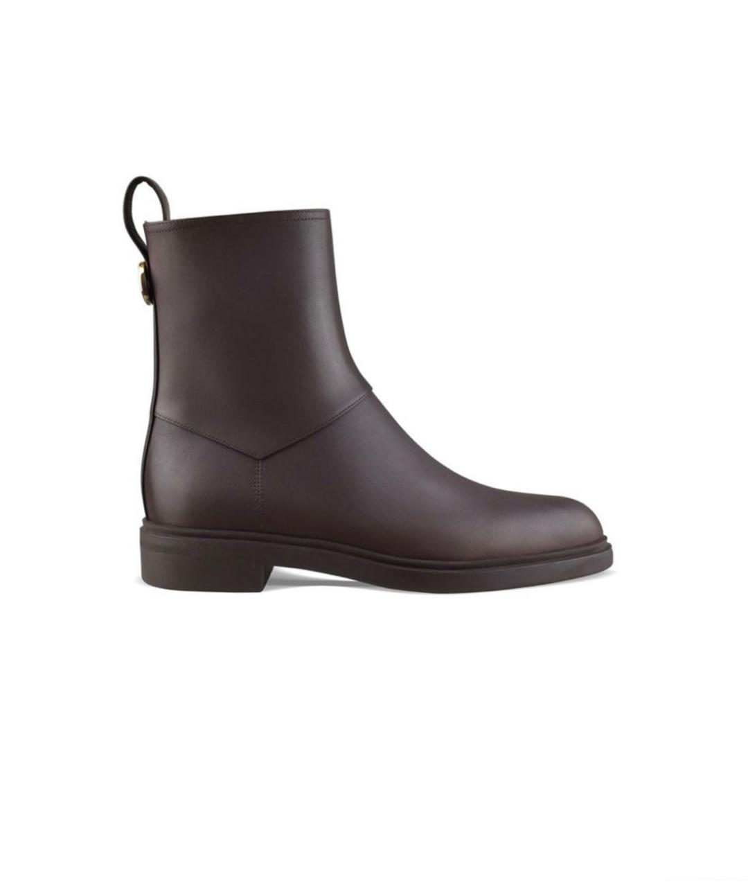 LORO PIANA Коричневые кожаные ботинки, фото 4