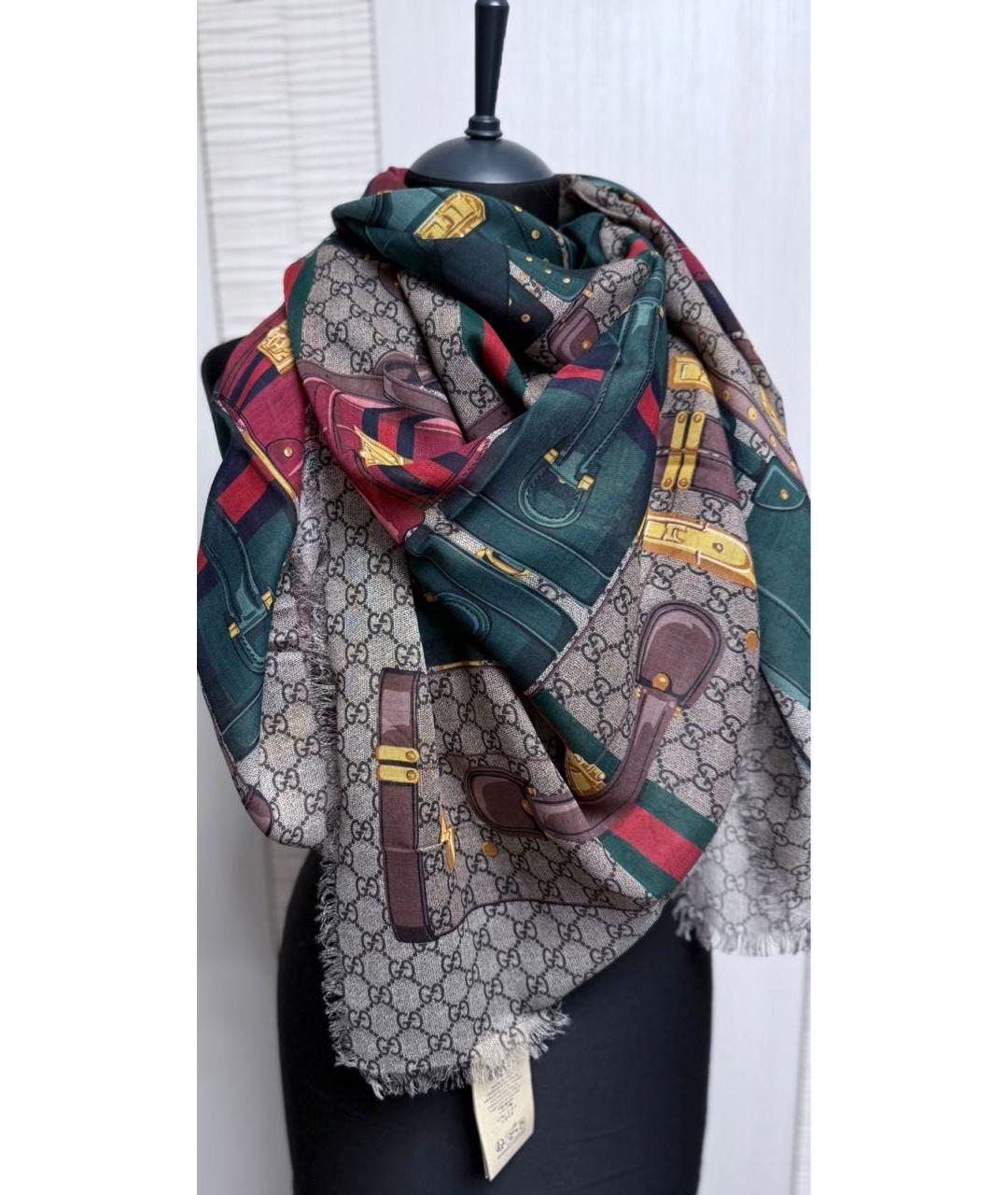 GUCCI Мульти шерстяной платок, фото 8