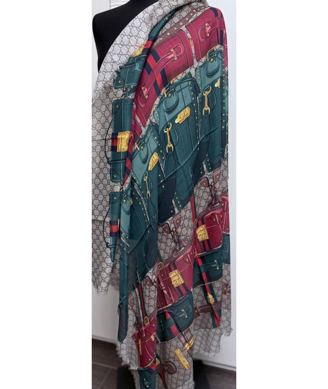 GUCCI Мульти шерстяной платок, фото 5