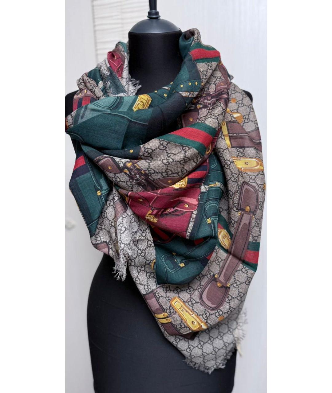 GUCCI Мульти шерстяной платок, фото 2