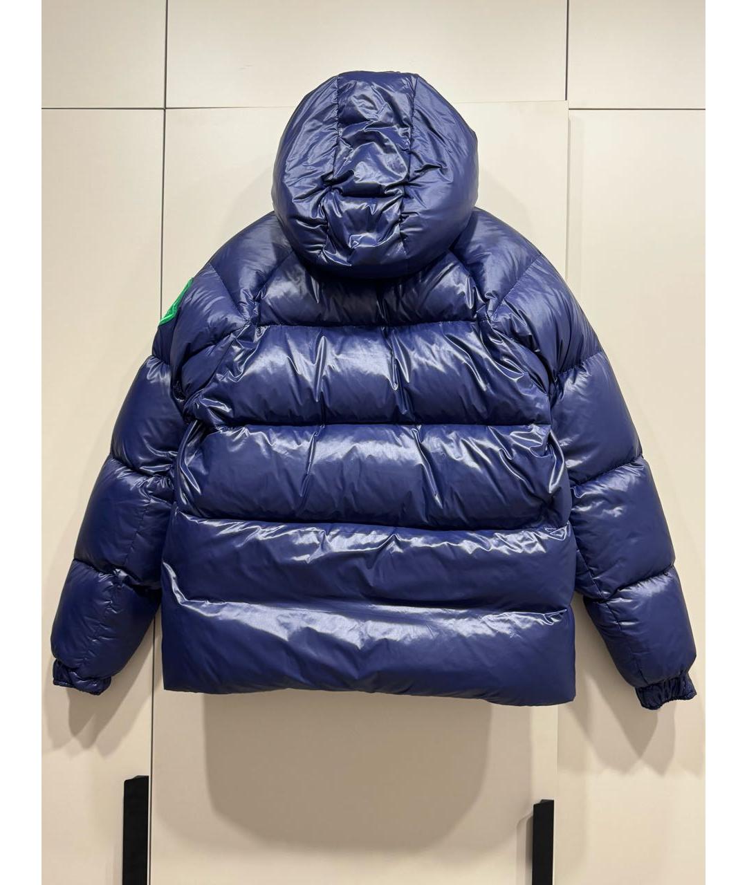 MONCLER Темно-синий полиэстеровый пуховик, фото 2