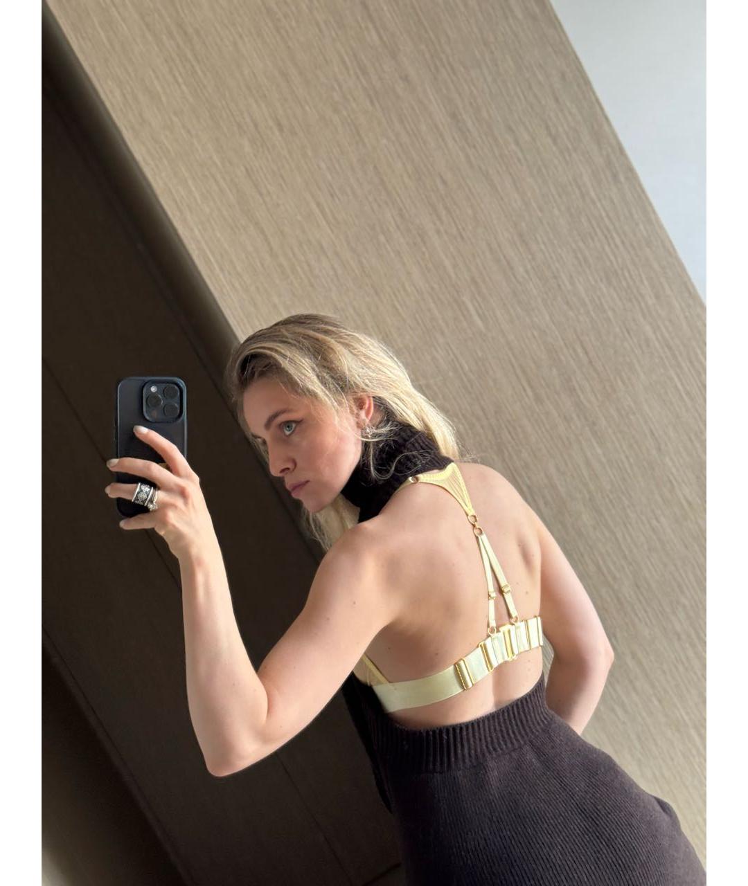 BOTTEGA VENETA Коричневое шерстяное платье, фото 3