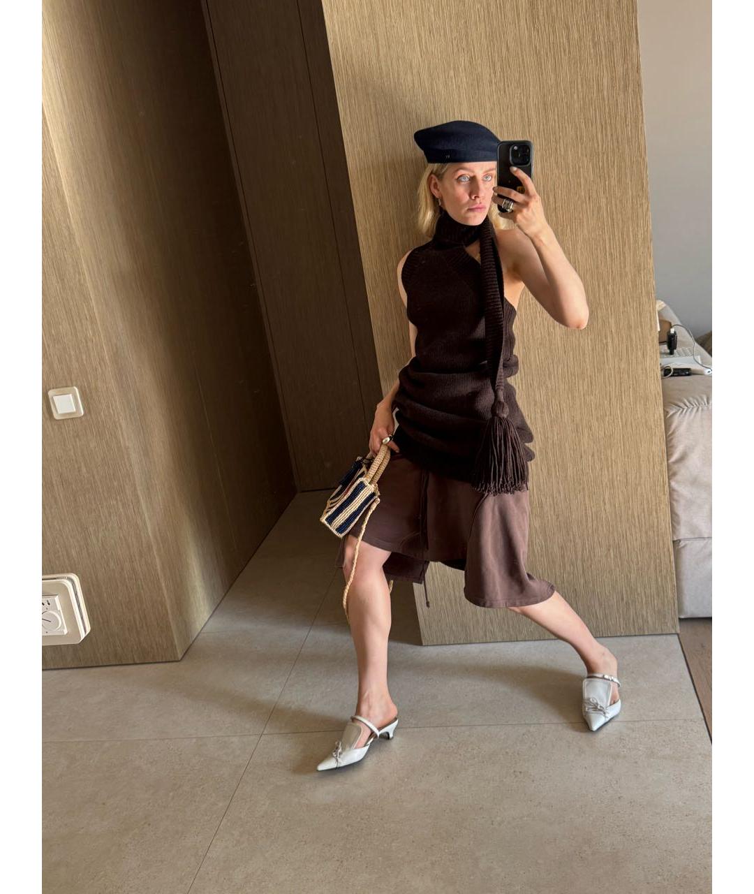 BOTTEGA VENETA Коричневое шерстяное платье, фото 6