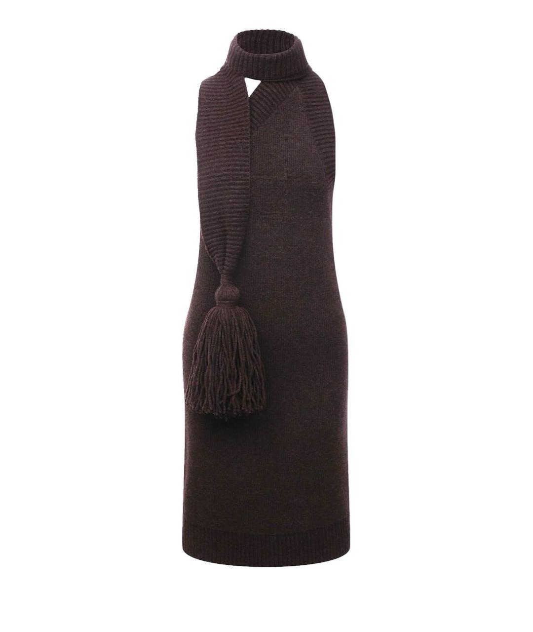 BOTTEGA VENETA Коричневое шерстяное платье, фото 1