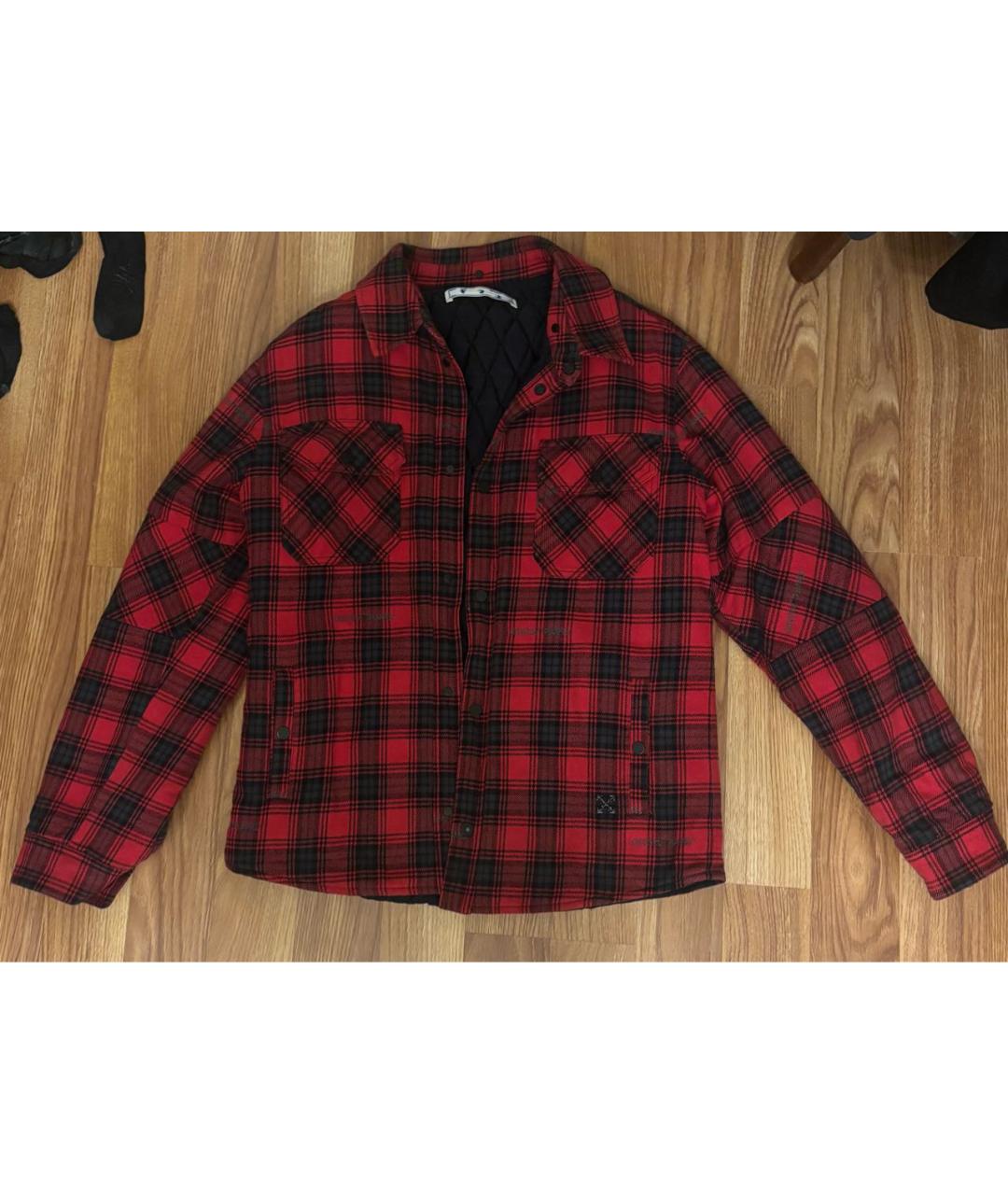 OFF-WHITE Красная замшевая куртка, фото 5