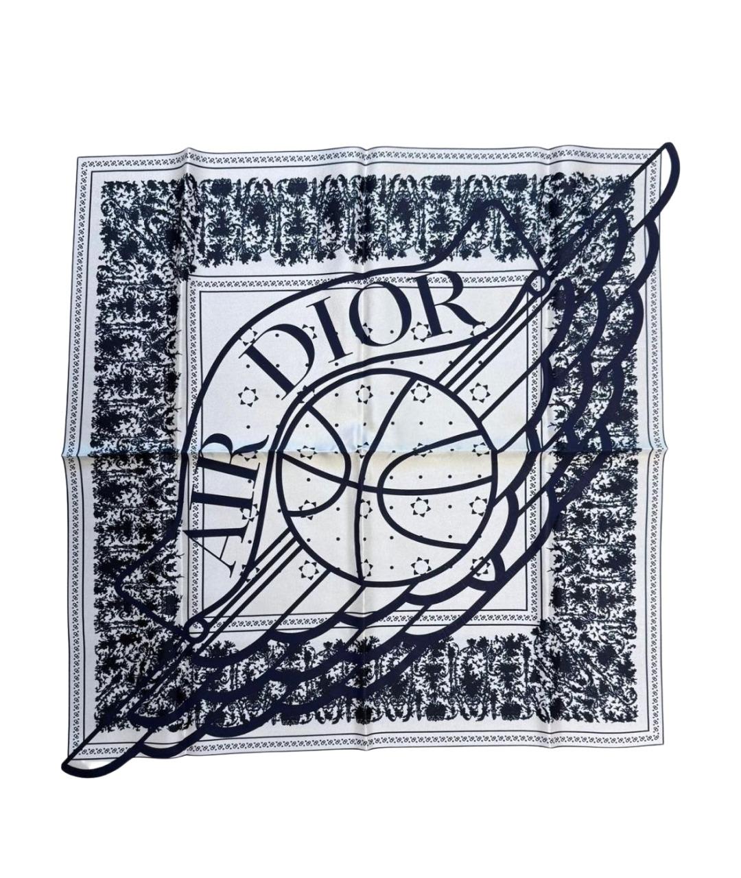 CHRISTIAN DIOR Белый шелковый платок, фото 1