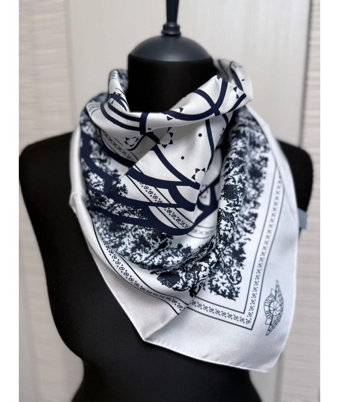 CHRISTIAN DIOR Белый шелковый платок, фото 2