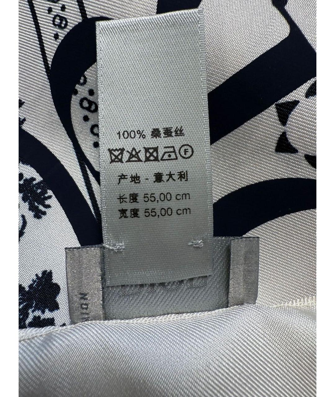 CHRISTIAN DIOR Белый шелковый платок, фото 8