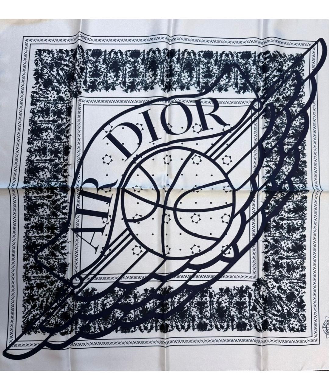 CHRISTIAN DIOR Белый шелковый платок, фото 7
