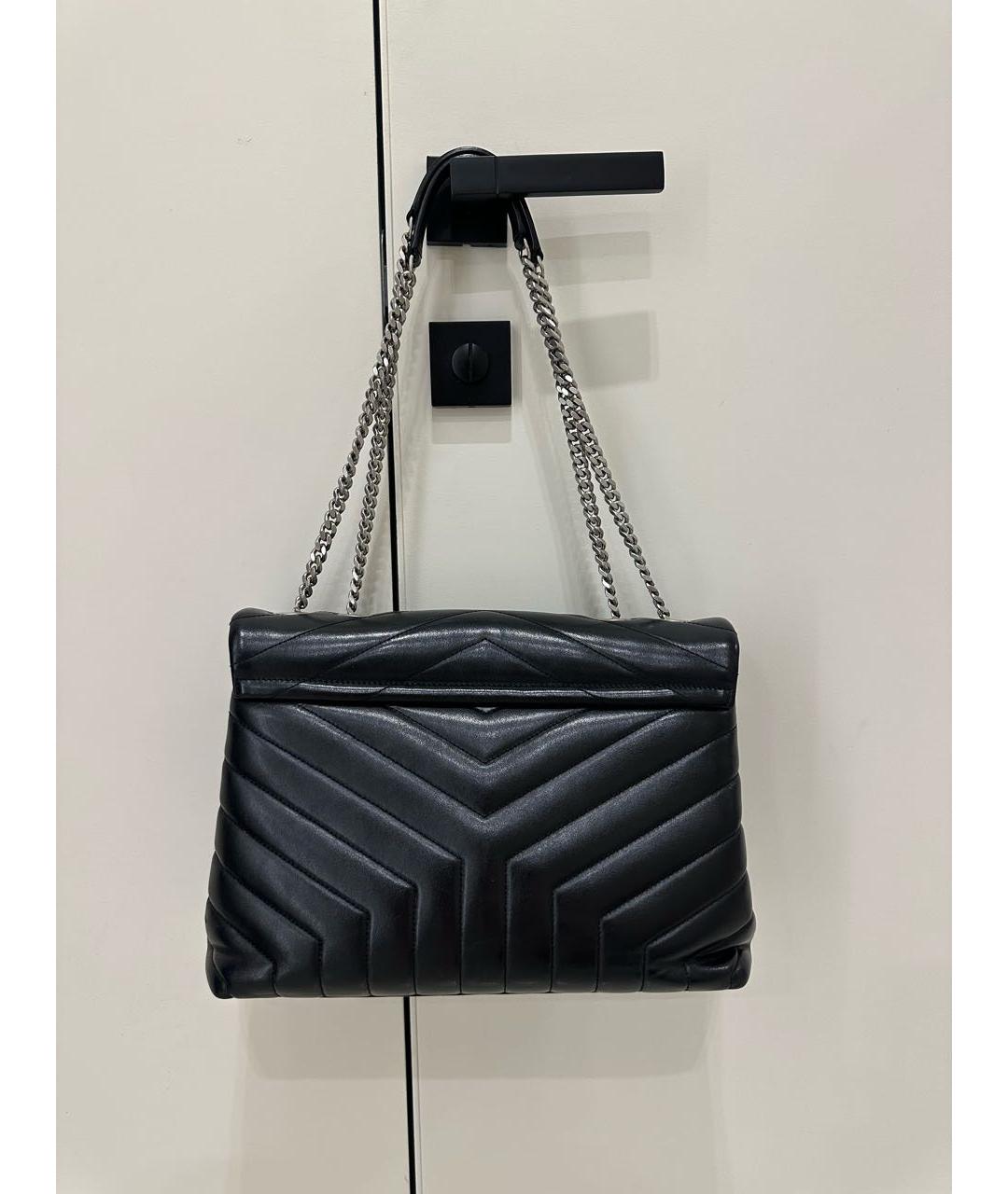 SAINT LAURENT Черная кожаная сумка через плечо, фото 2