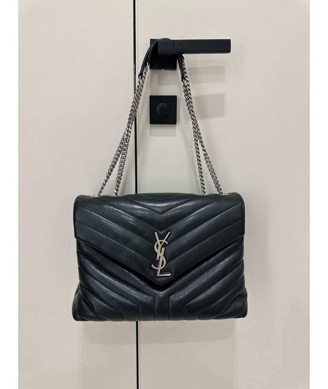 SAINT LAURENT Черная кожаная сумка через плечо, фото 3
