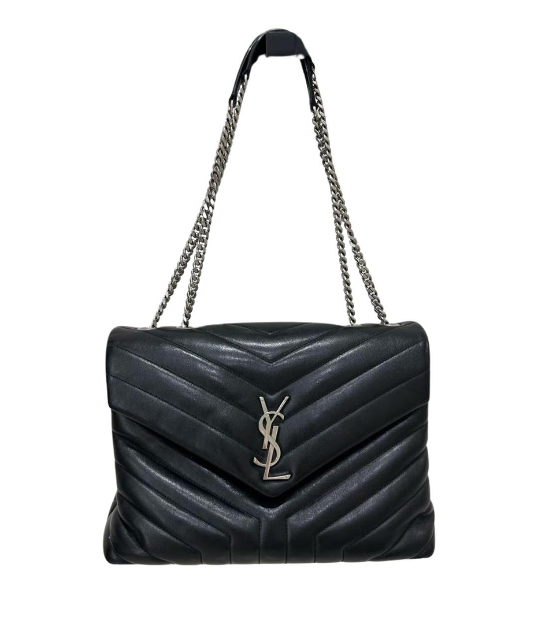 SAINT LAURENT Черная кожаная сумка через плечо, фото 1