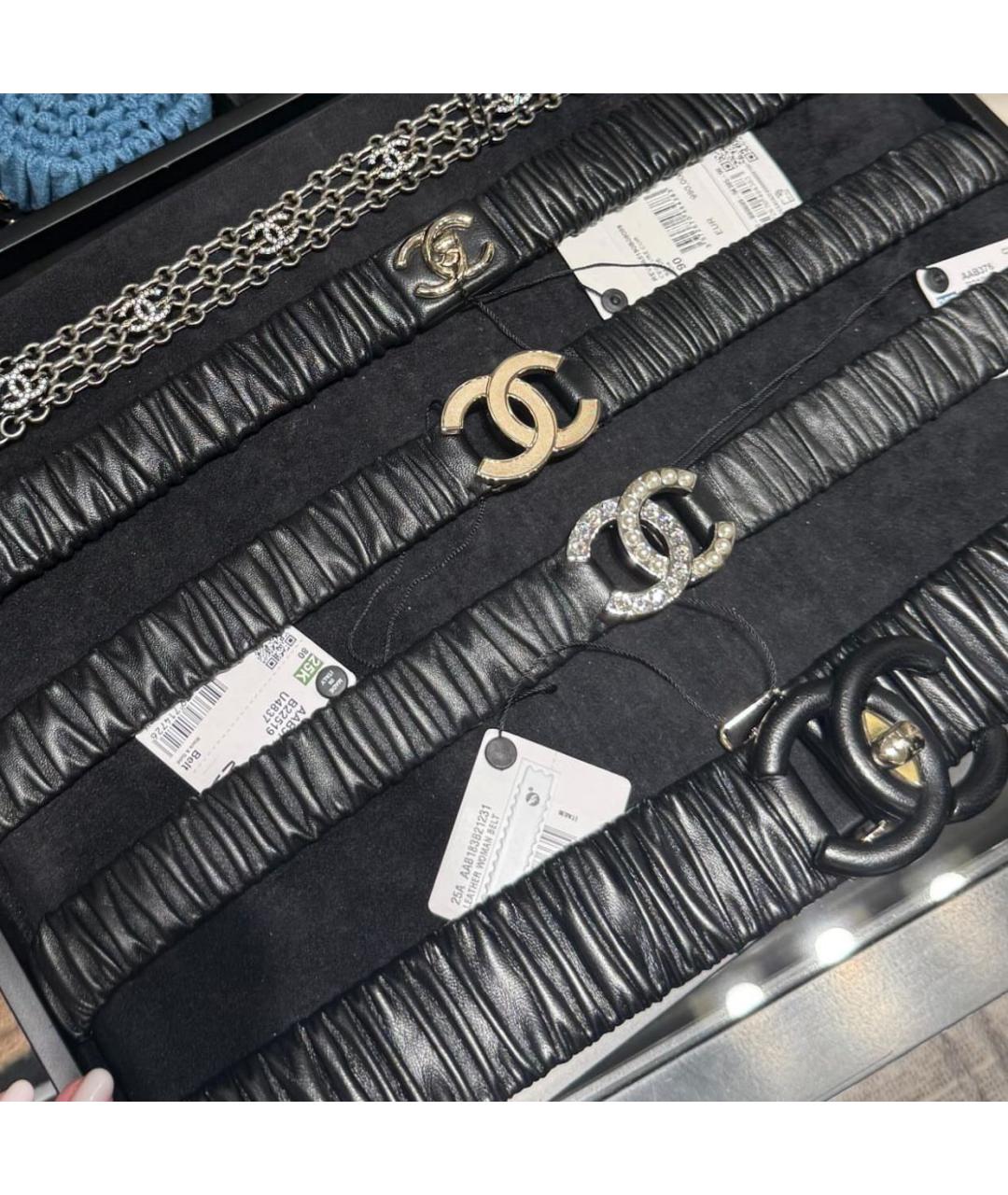 CHANEL Черный кожаный ремень, фото 2