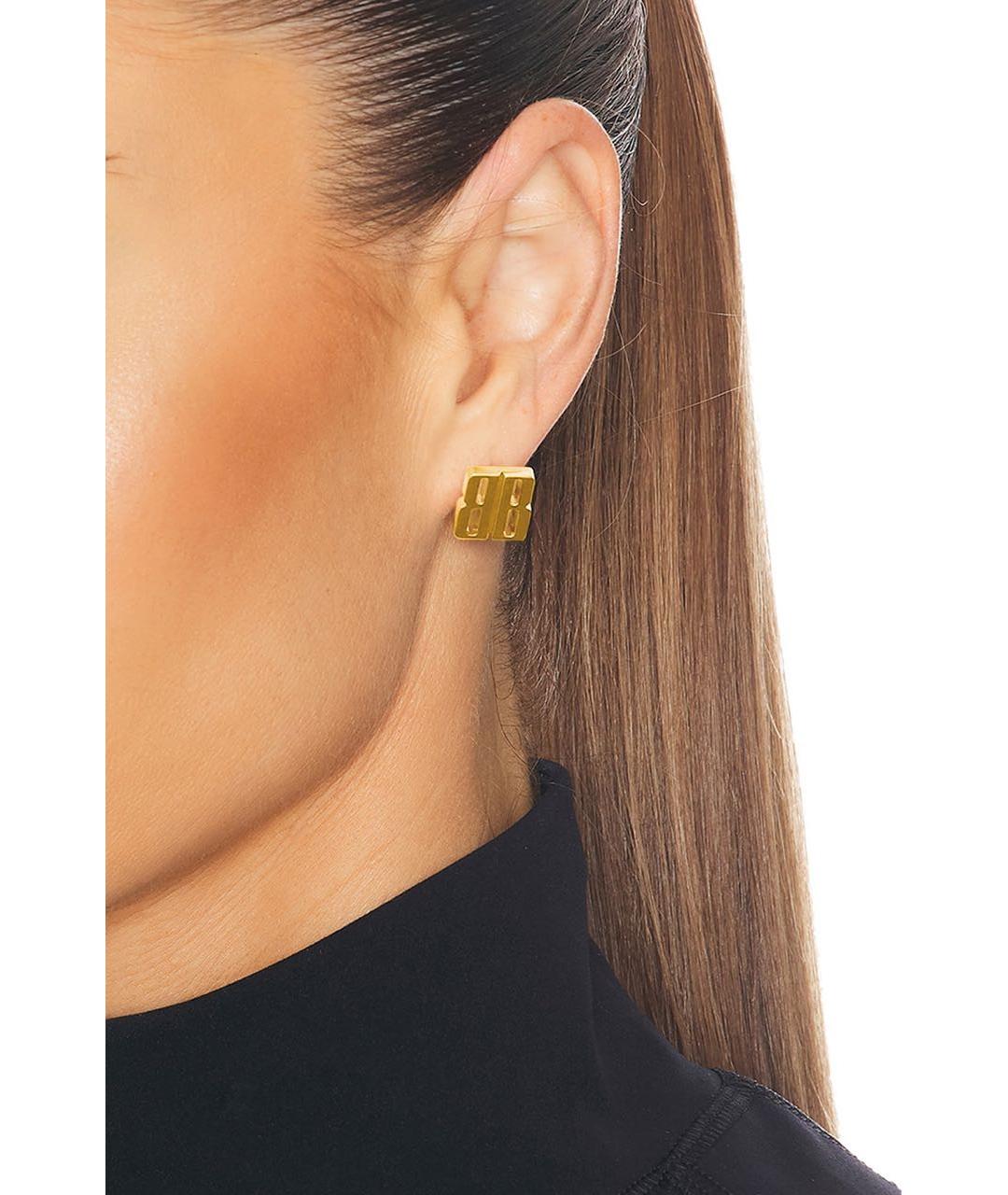 BALENCIAGA Золотые латунные серьги, фото 2