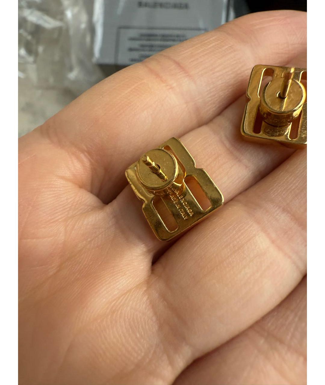 BALENCIAGA Золотые латунные серьги, фото 7