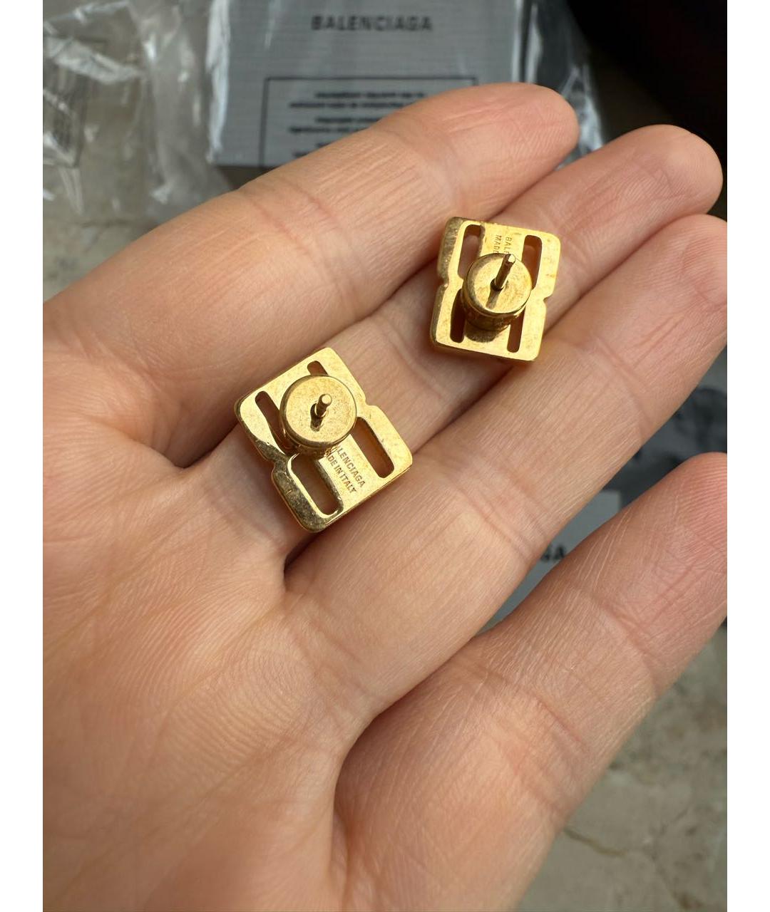 BALENCIAGA Золотые латунные серьги, фото 8