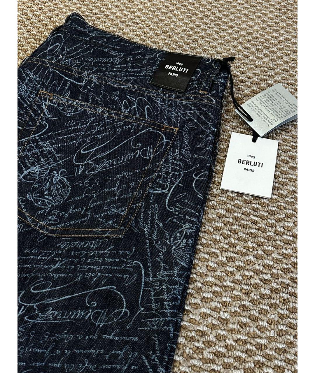 BERLUTI Темно-синие хлопковые джинсы, фото 5