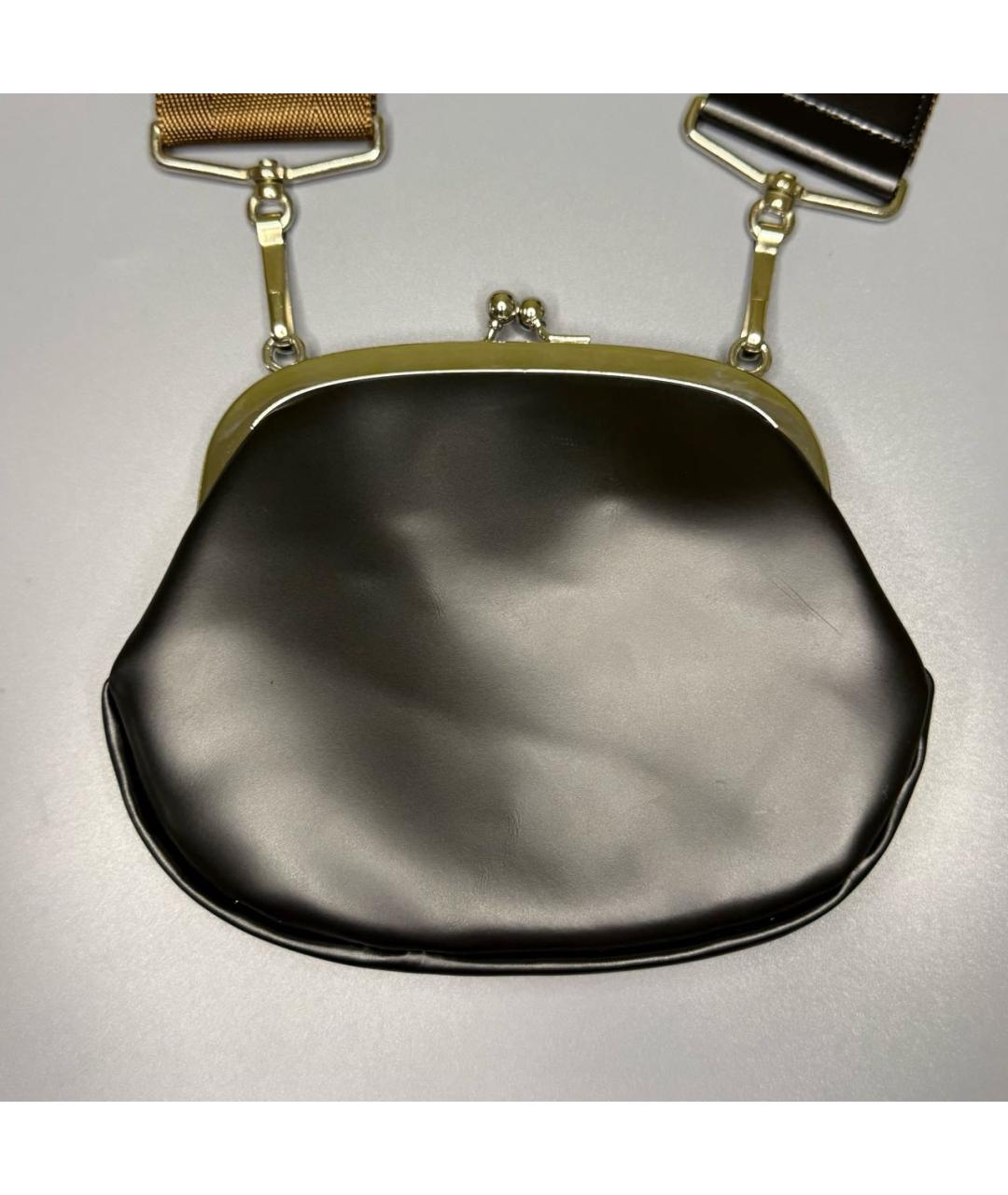 COMME DES GARÇONS Черная кожаная сумка через плечо, фото 3