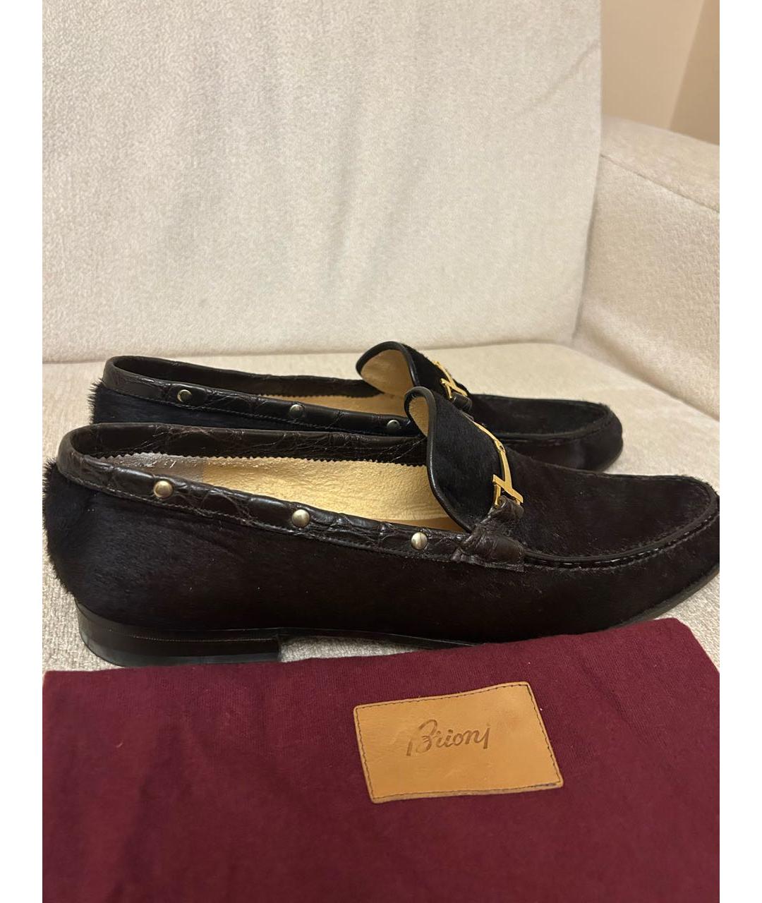BRIONI Черные кожаные лоферы, фото 7