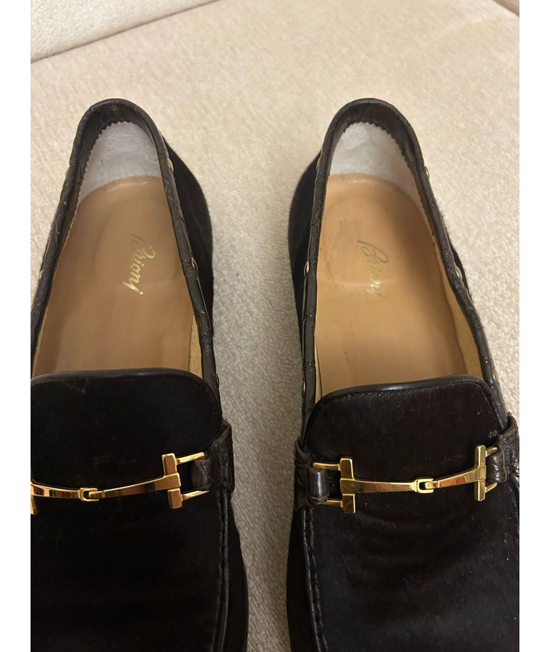 BRIONI Черные кожаные лоферы, фото 5