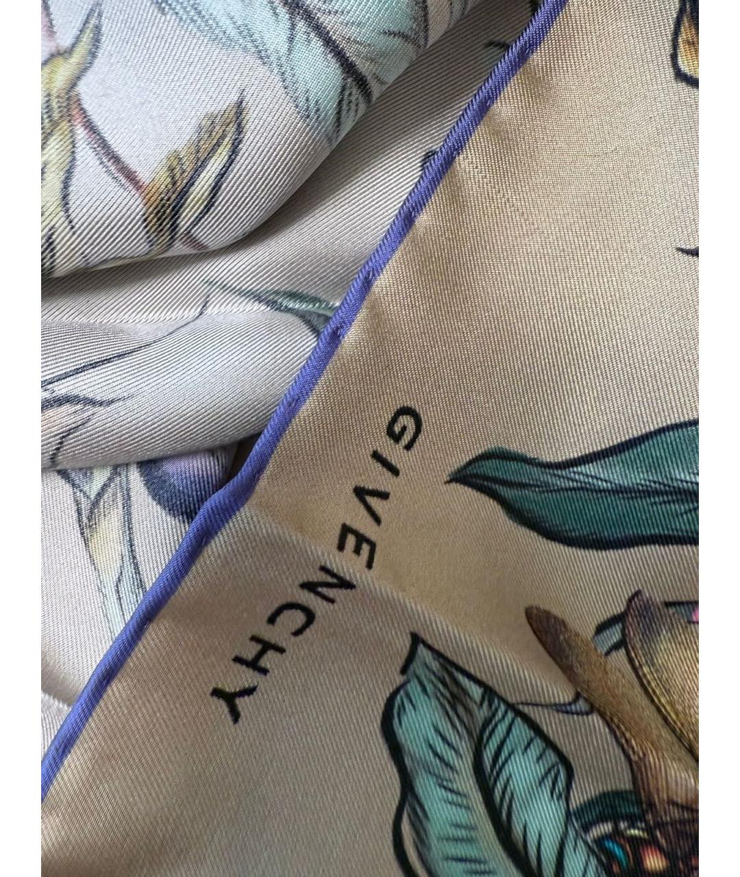 GIVENCHY Бежевый шелковый платок, фото 2