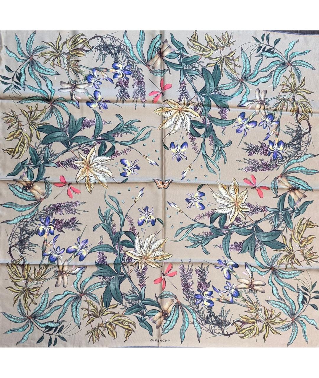 GIVENCHY Бежевый шелковый платок, фото 5