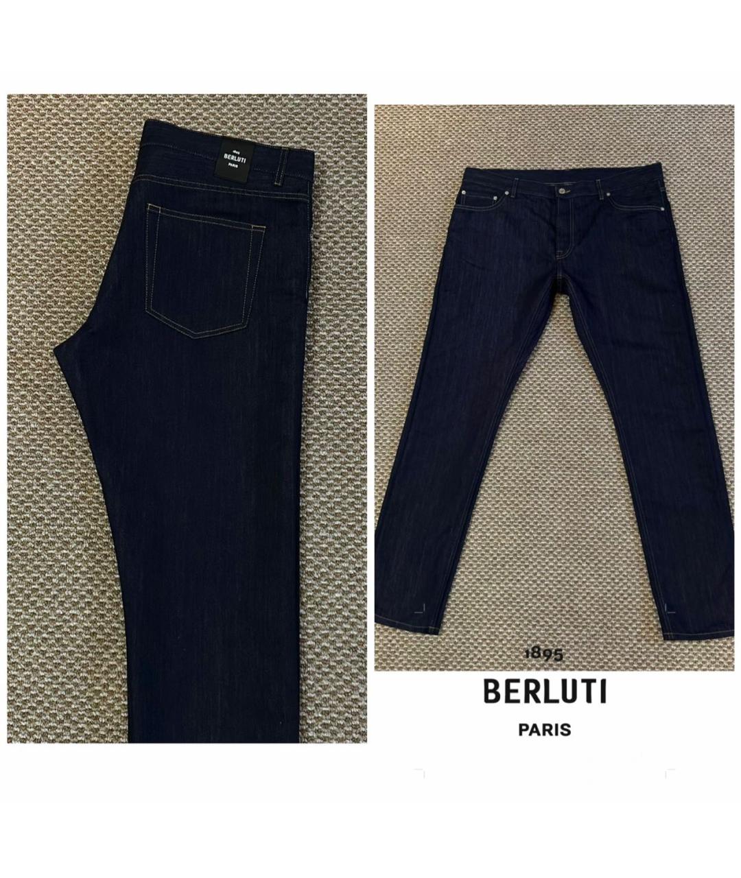 BERLUTI Темно-синие хлопковые джинсы, фото 3