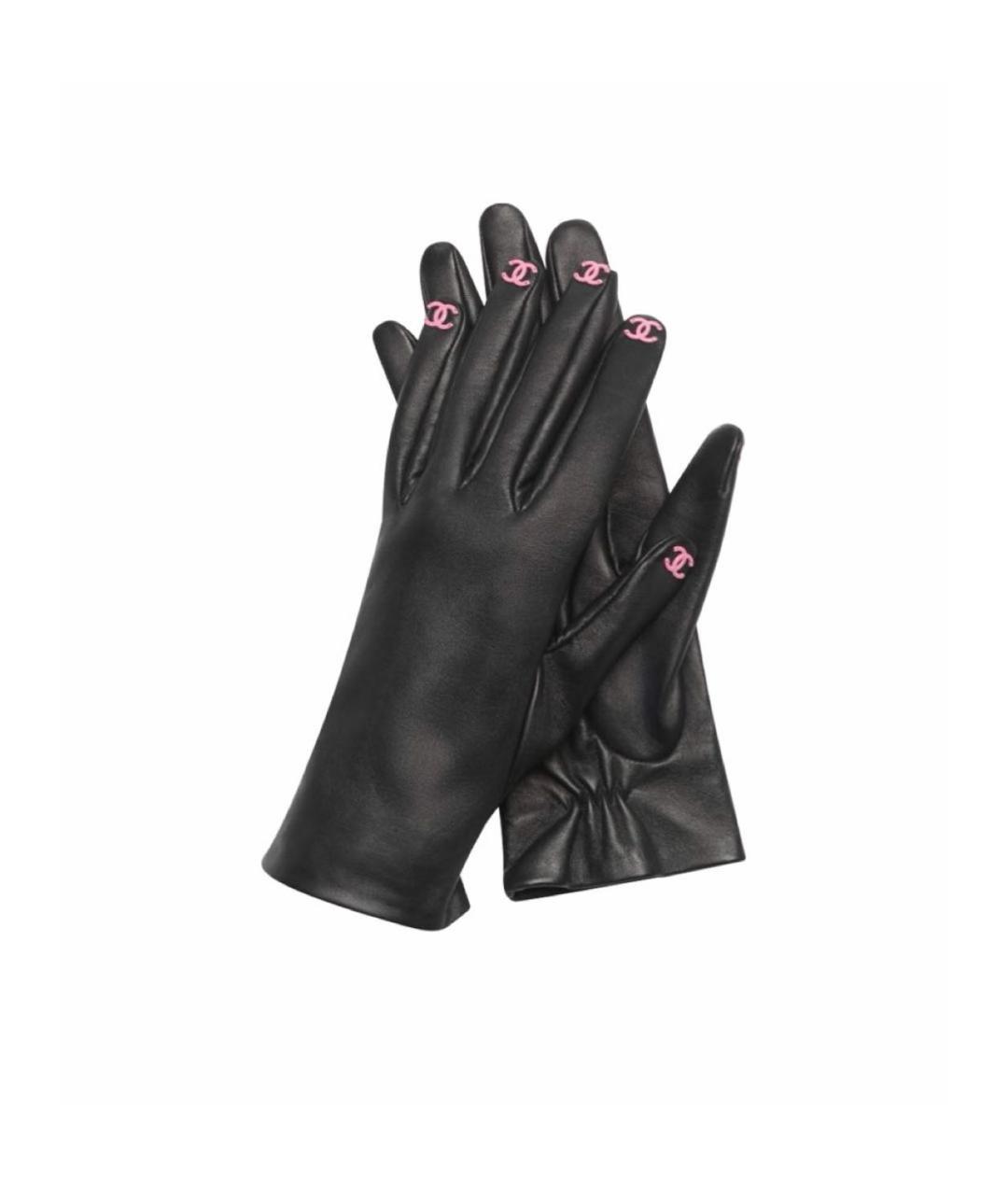 CHANEL Черные кожаные перчатки, фото 1