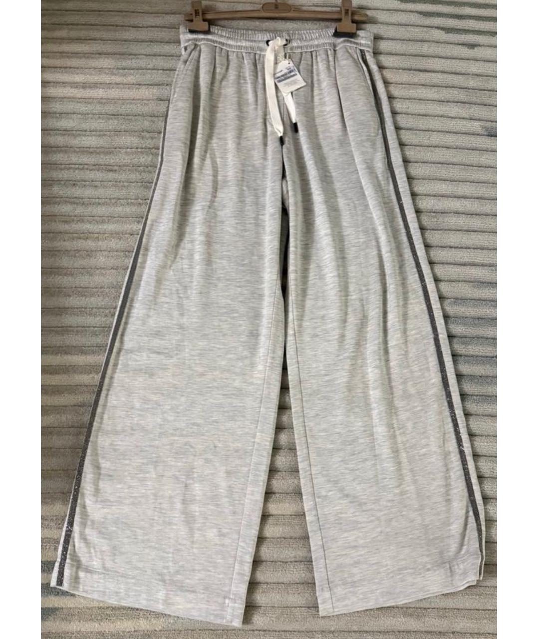 BRUNELLO CUCINELLI Серые хлопковые спортивные брюки и шорты, фото 8