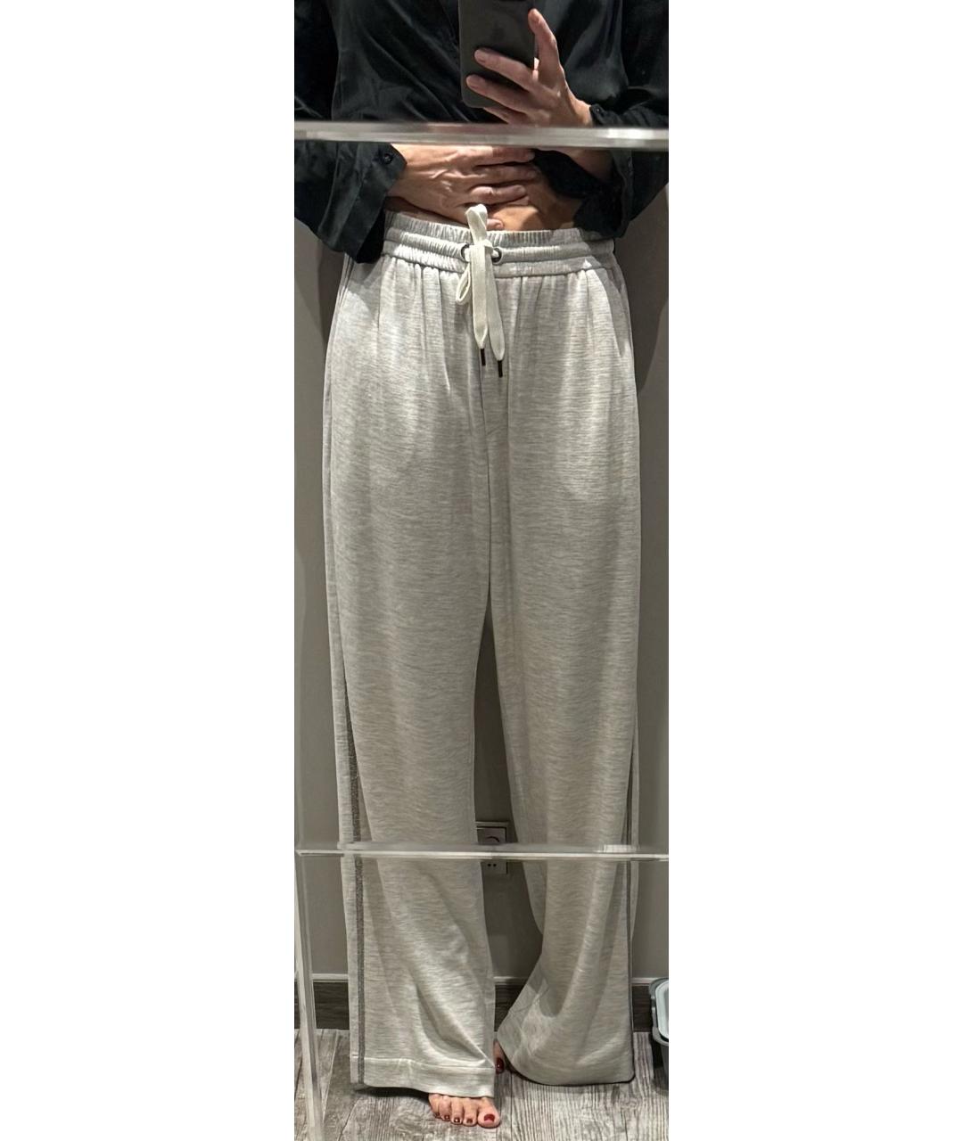 BRUNELLO CUCINELLI Серые хлопковые спортивные брюки и шорты, фото 6