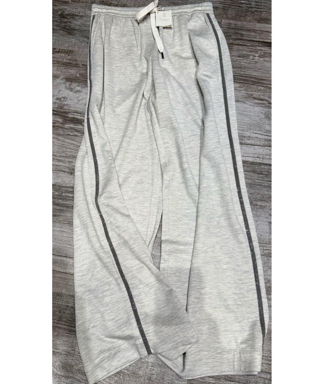 BRUNELLO CUCINELLI Серые хлопковые спортивные брюки и шорты, фото 2