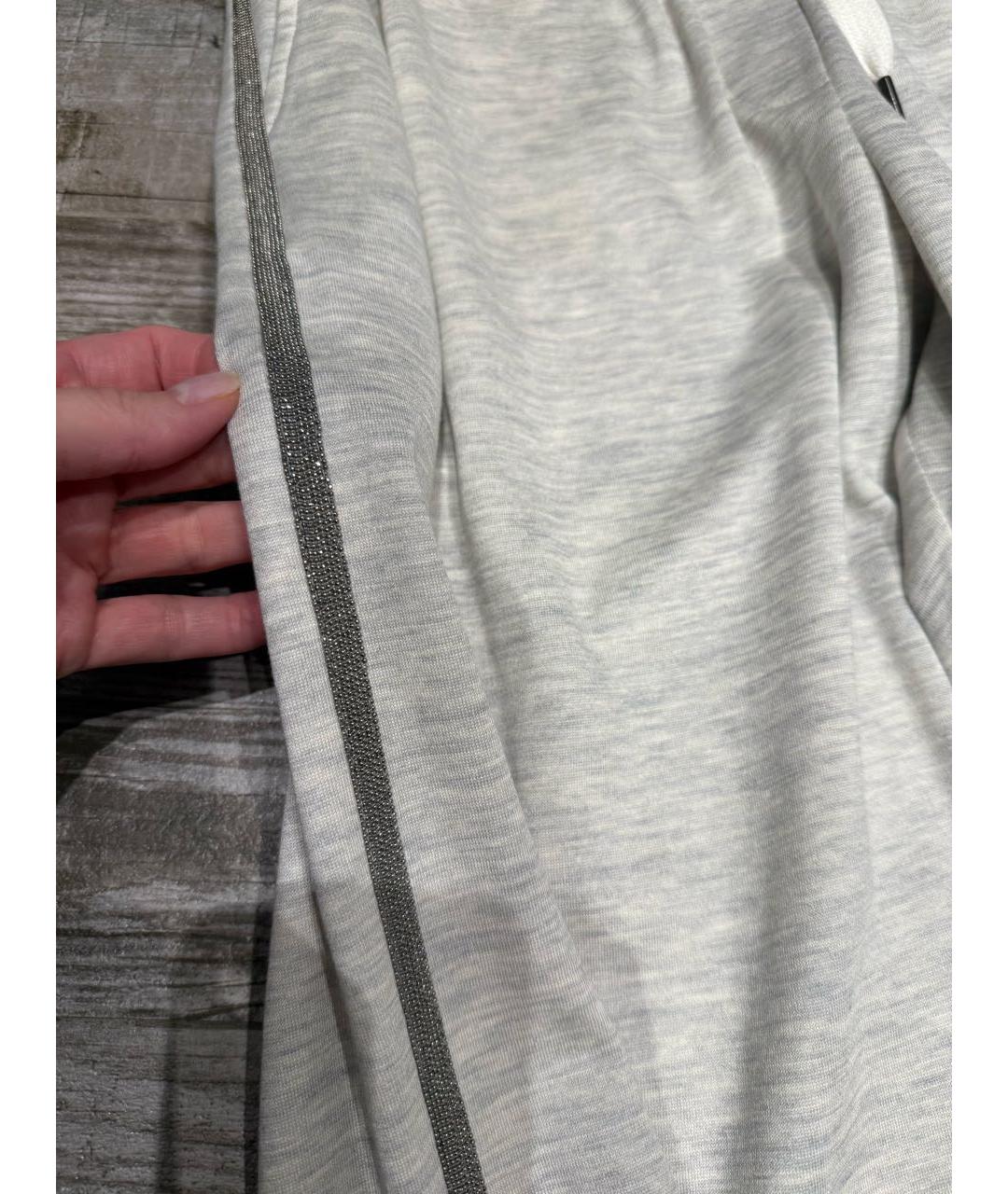 BRUNELLO CUCINELLI Серые хлопковые спортивные брюки и шорты, фото 7