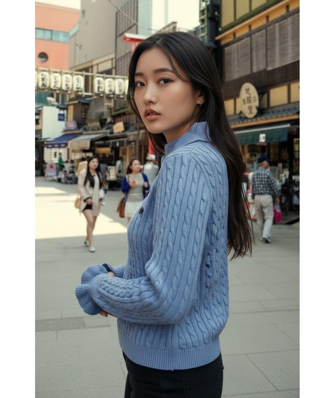 RED VALENTINO Голубой шерстяной джемпер / свитер, фото 2