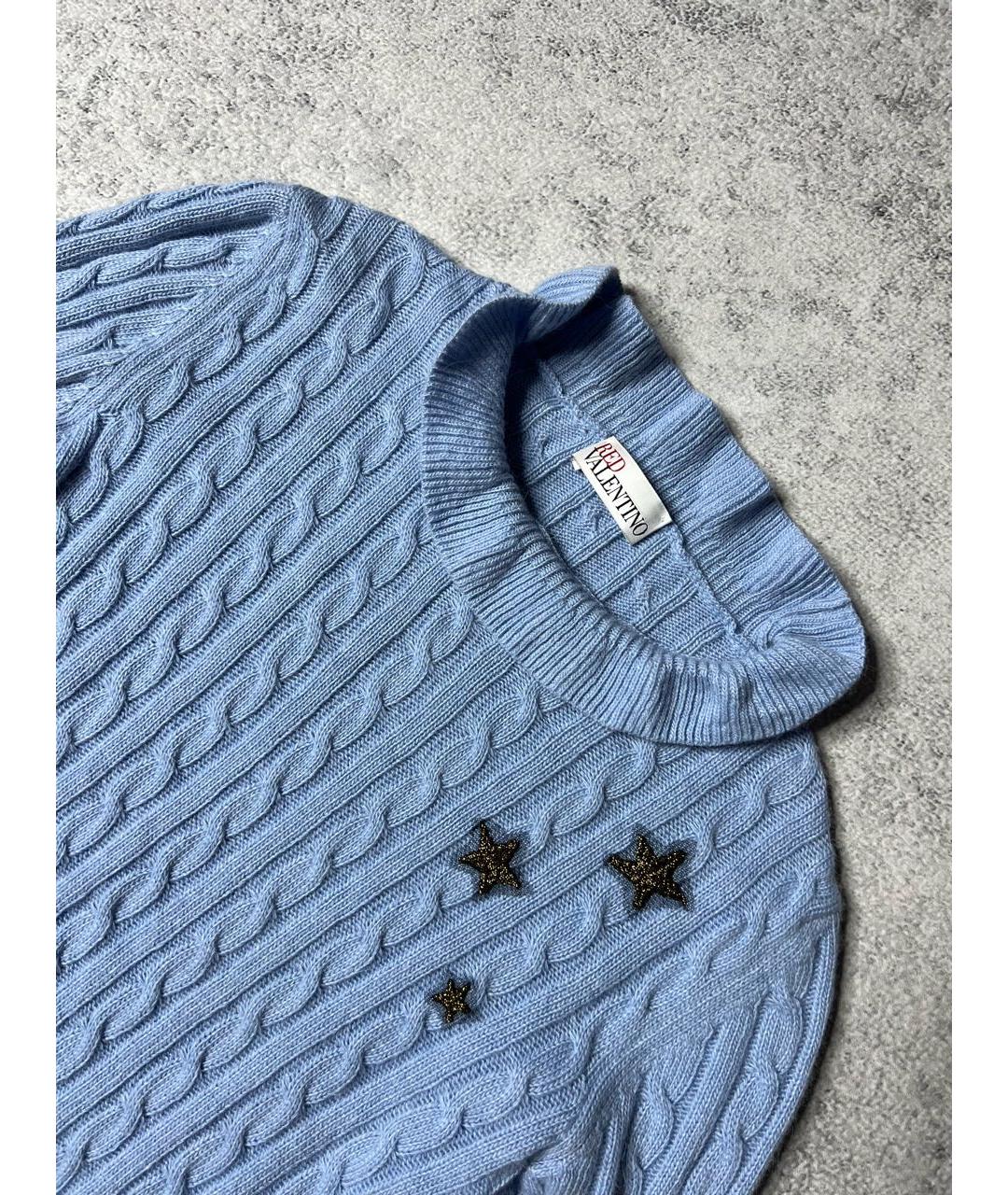 RED VALENTINO Голубой шерстяной джемпер / свитер, фото 3