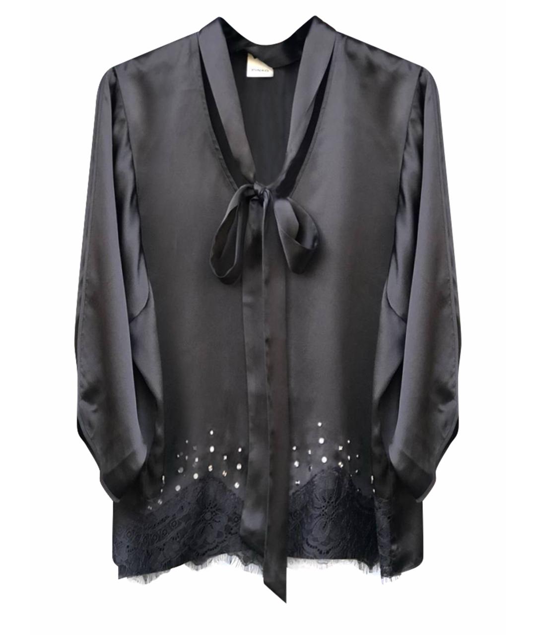 PINKO Черная шелковая блузы, фото 1